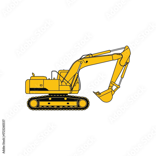 excavator isolated on white