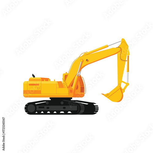 excavator isolated on white