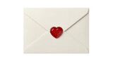 Isolated envelope sealed with a shiny red heart for a special someone, a letter of love