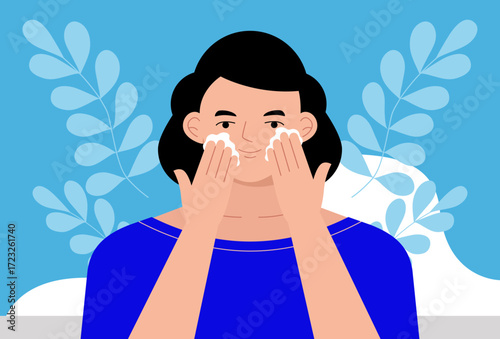 Face Wash Concept Illustration Vector Style