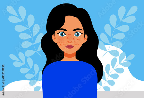 Freckles Concept Illustration Vector Style
