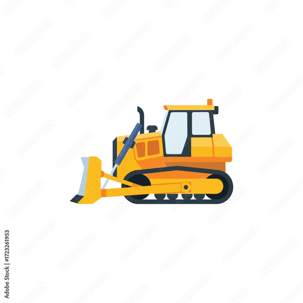Naklejka premium yellow bulldozer isolated on white