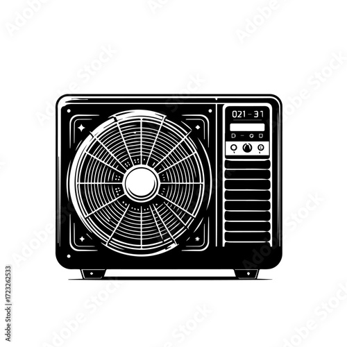Air Conditioner Vector Illustration – Modern Energy Efficient Cooling System