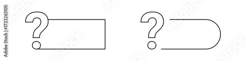 Abstract question mark with rectangle and rounded rectangle shapes.