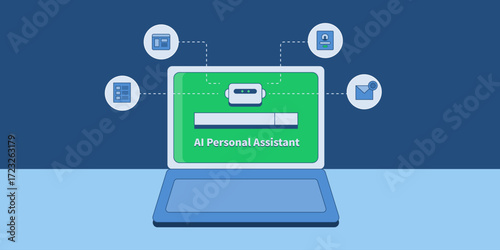 Personal AI assistant connects with digital workspace and intelligent search interface.