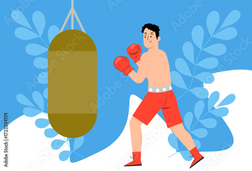 Boxing Concept Illustration Vector Style