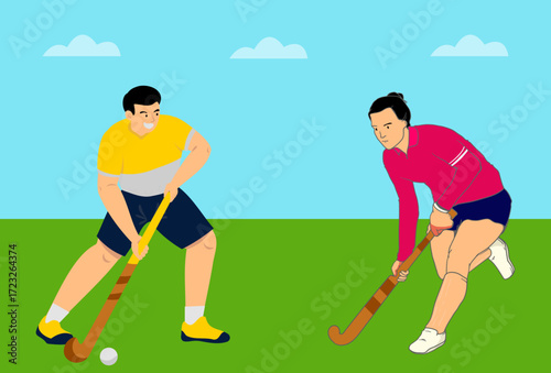 Hockey Concept Illustration Vector Style
