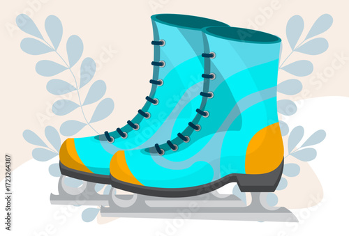 Ice Skates Concept Illustration Vector Style