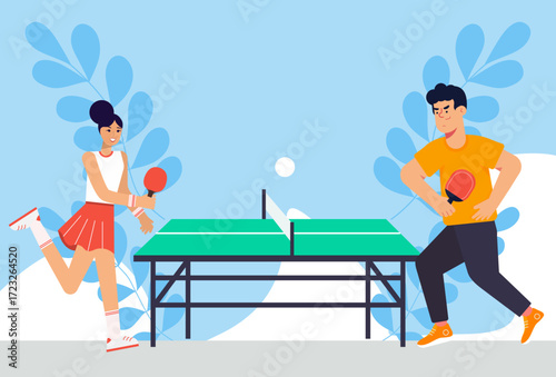 Ping Pong Concept Illustration Vector Style