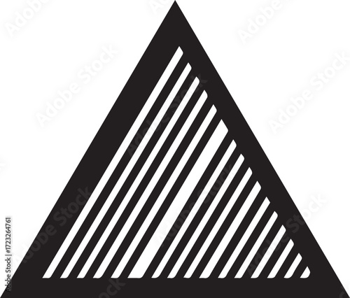 Geometric Black and White Triangle Icon Design for Websites, Apps, and User Interfaces