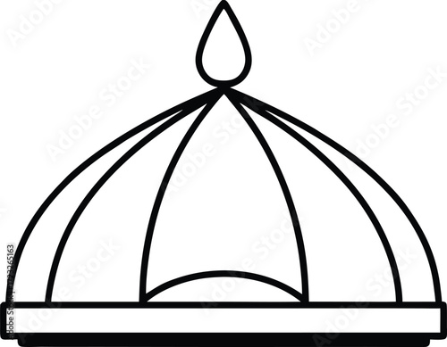 rooftop yoga retreat dome illustration on transparent