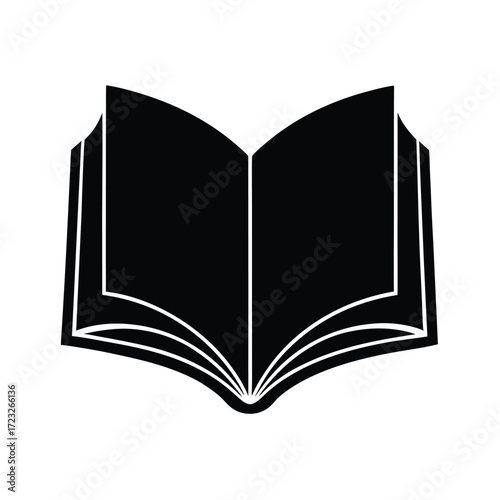open book silhouette with pages