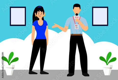 Journalist Male Concept Illustration Vector Style