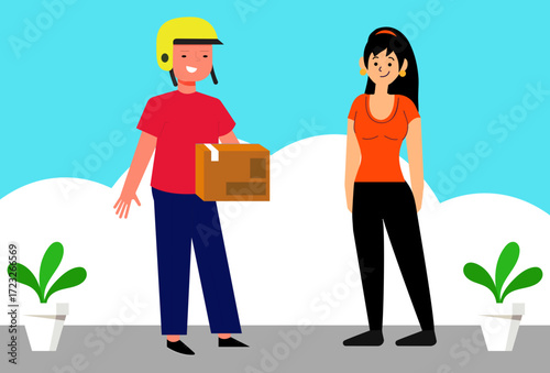 Postman Concept Illustration Vector Style