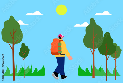 Backpacker Concept Illustration Vector Style