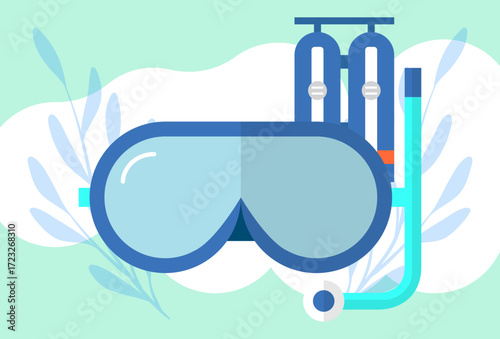 Diving Mask Concept Illustration Vector Style