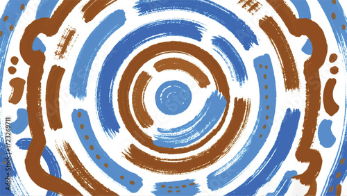 Abstract Circle Brush Illustrator Artwork Banner Background Design Template 