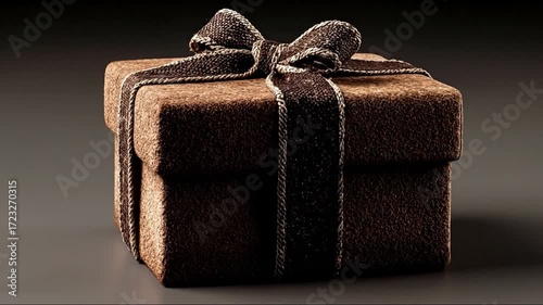 Gift box with dark ribbon