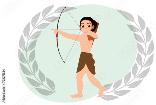 Hunter Female Concept Illustration Vector Style