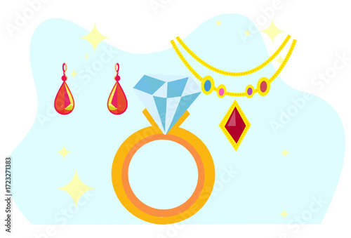 Jewelry Concept Illustration Vector Style