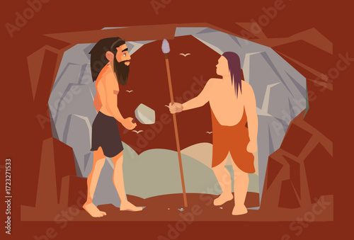 Prehistory Concept Illustration Vector Style