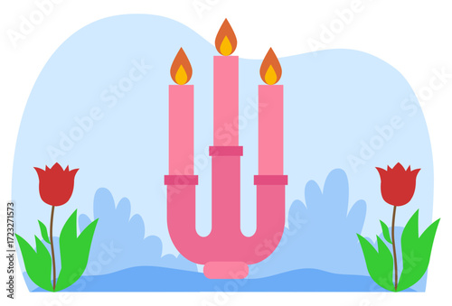 Candle Concept Illustration Vector Style