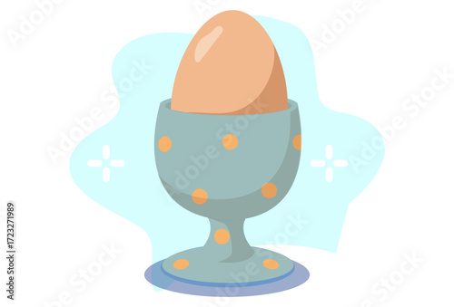 Boiled Egg Chalice Concept Illustration Vector Style