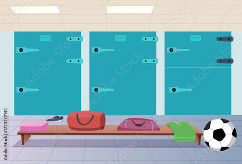 Locker Room Concept Illustration Vector Style