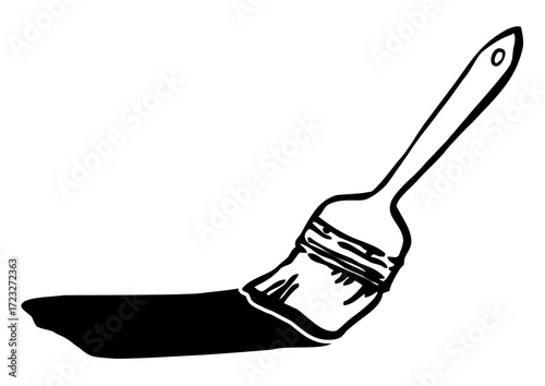Paintbrush-hand drawn Illustration, vector