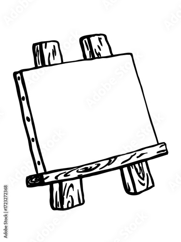 Wooden Easel-vector illustration of a blank board