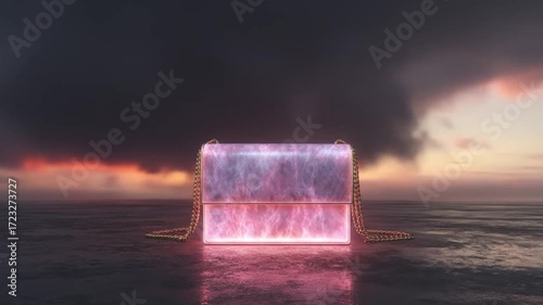 Pink geometric bag landscape