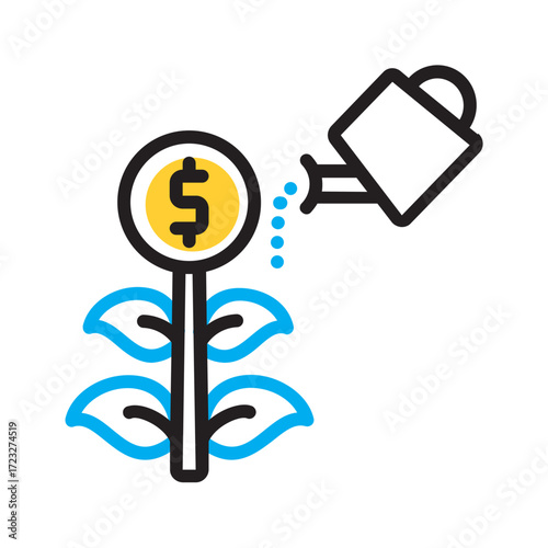 Vector multi color icon for Gain