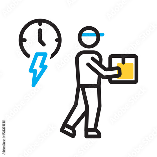 Vector multi color icon for Immediate