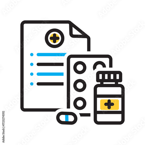 Vector multi color icon for Medication
