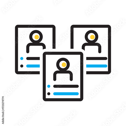 Vector multi color icon for Candidates
