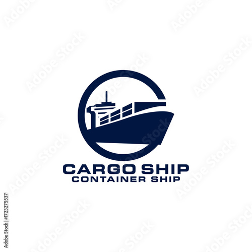 Cargo Ship Cruise Logo for Logistic Expedition Company Delivery Express Logo Template Vector