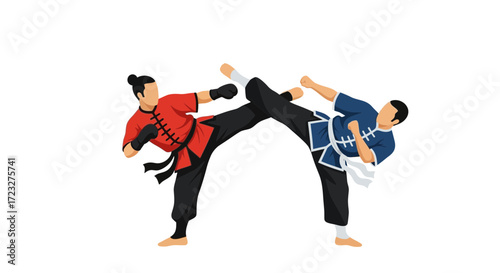 Dynamic kung fu practice session showcasing intense training and athleticism