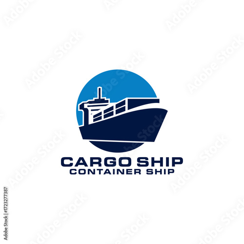 Cargo Ship Cruise Logo for Logistic Expedition Company Delivery Express Logo Template Vector