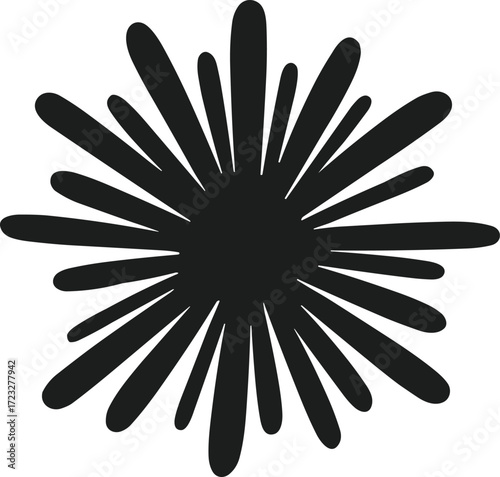 New Year Firework Silhouette Vector - Festive Celebration Burst Design