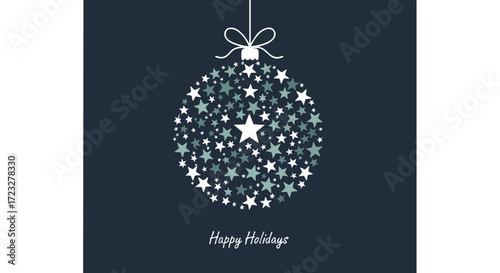 Stunning Christmas ornament crafted from tiny stars radiates festive cheer, perfect for holiday greetings and winter celebrations.