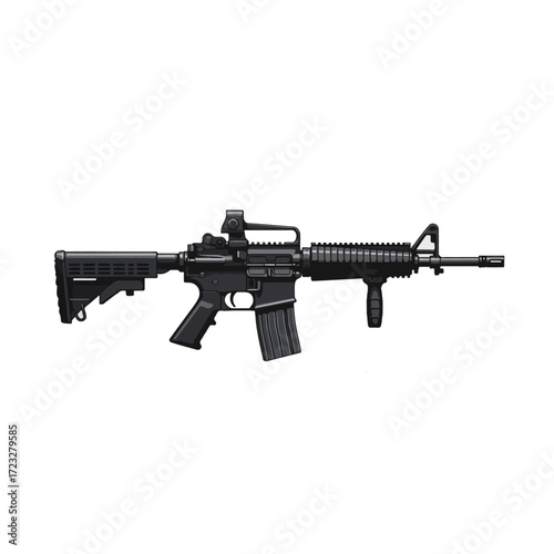 M4 Carbine Assault Rifle with Scope and Foregrip.