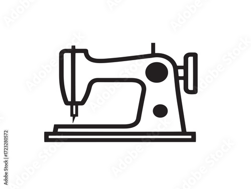 Decorative Sewing Icon with Minimal Vector Style for Creative Artwork