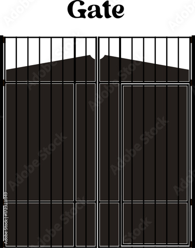 Black Metal Security Gate Vector