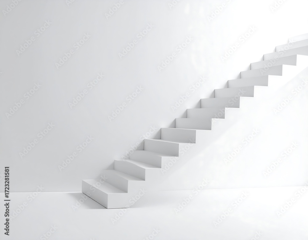 Fototapeta premium Simple white stairway