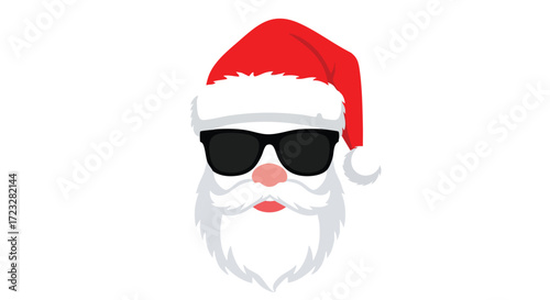 Cool Santa Claus with sunglasses, ready for festive celebrations and holiday fun, perfect for Christmas promotions and seasonal marketing campaigns