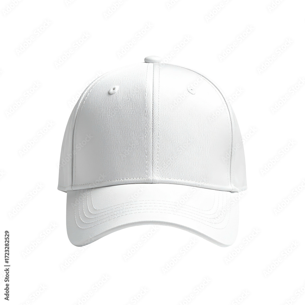 Fototapeta premium Blank white baseball cap, front view (11)