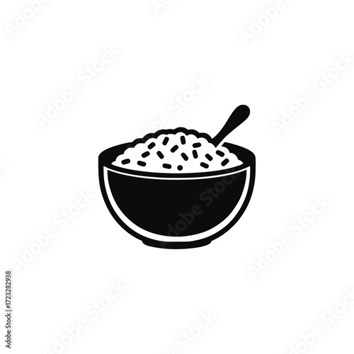 Bowl of rice vector