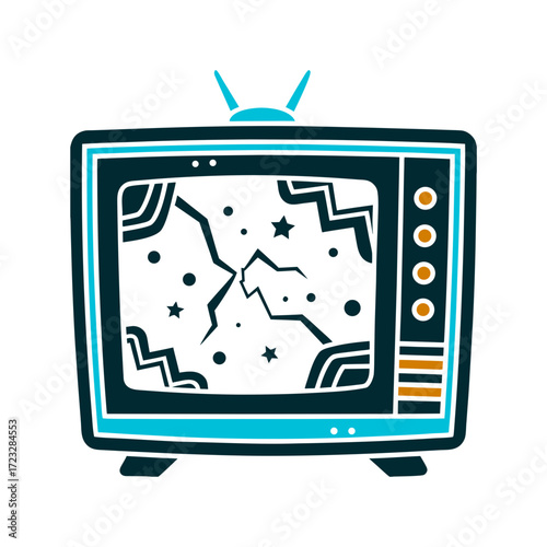 Retro TV Broken Screen Sigil Magic Pop Magic broken TV screen forming a sigil media enchantment