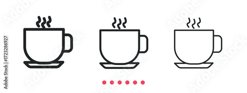 Coffee icon. Thin line icon vector