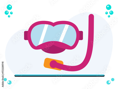 Diving Mask Concept Illustration Vector Style